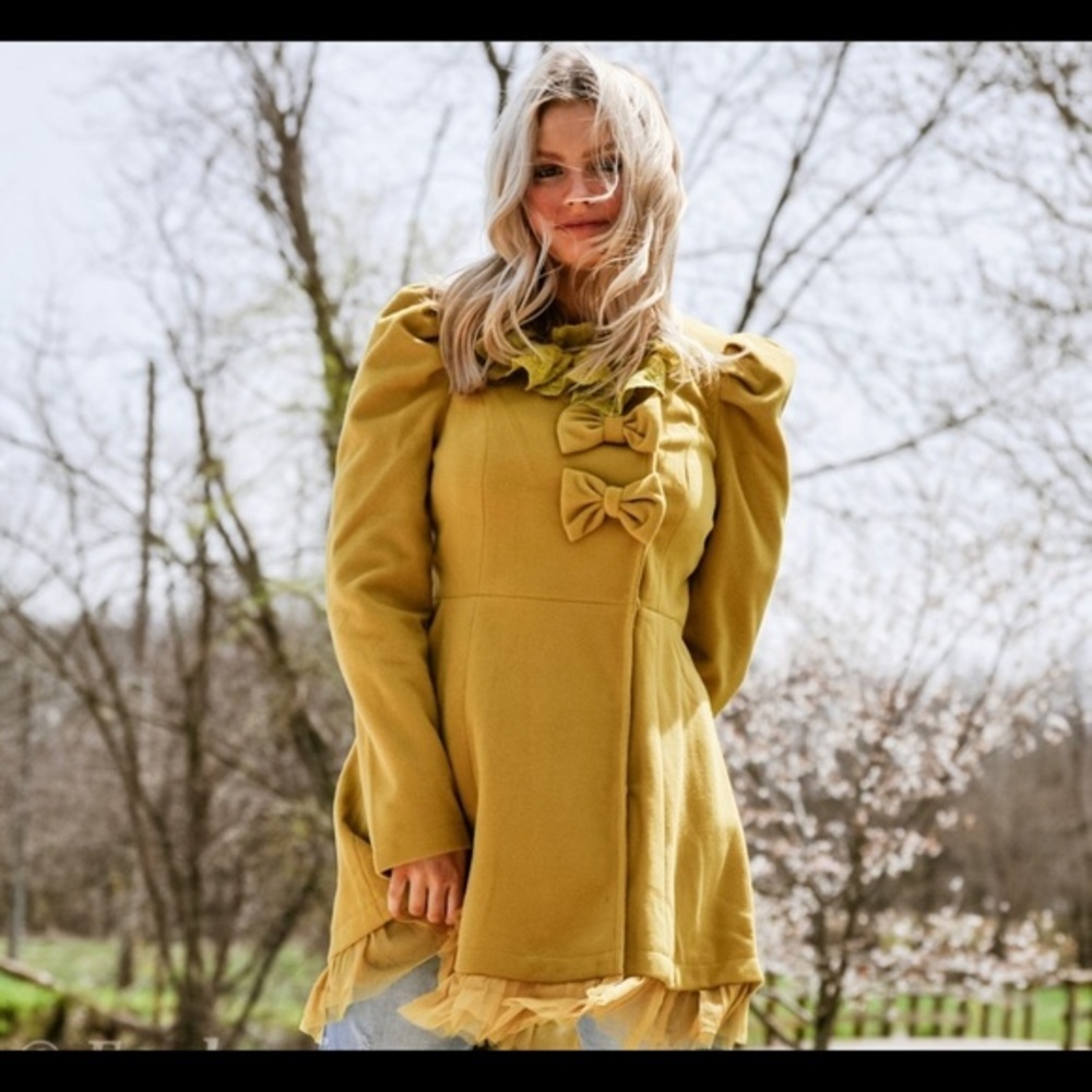 LAST ☝️ The ESTELLA Tulle Trim Swing Coat